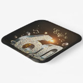 Black Gold Disco Ball Music Notes 60th Birthday ペーパープレート (傾斜あり)