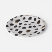 Black & Gold Dog Dalmatian Animal Print Dots       ペーパープレート (アングル)