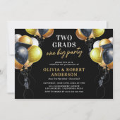 Black Gold Double Graduation Party 招待状 (正面)