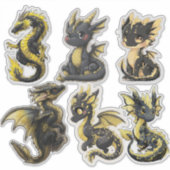 Black & Gold Dragons Custom-Cut Vinyl Sticker シール (正面)
