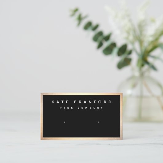 Black Gold Earring Display Business Card 名刺 (スタンド正面)