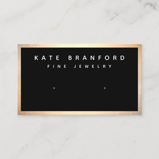 Black Gold Earring Display Business Card 名刺 (正面)