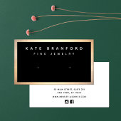Black Gold Earring Display Business Card 名刺