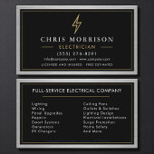 Black Gold Electrician Electrical Contractor Metal 名刺