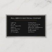 Black Gold Electrician Electrical Contractor Metal 名刺 (裏面)