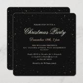 Black Gold Elegant Christmas Party 招待状 (正面/裏面)