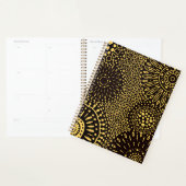 Black Gold Ethnic Floral Daily Planner Notebook プランナー手帳 (ディスプレー)