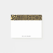 Black Gold Ethnic Floral Personalize Notes ポストイット (正面)