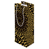 Black Gold Ethnic Floral Wine Gift Bag ワインギフトバッグ (裏面アングル)