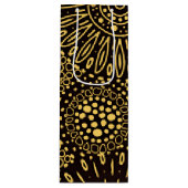 Black Gold Ethnic Floral Wine Gift Bag ワインギフトバッグ (正面)