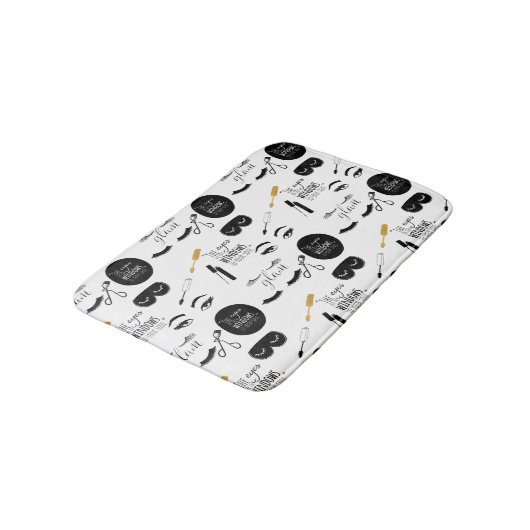 Black Gold Eyelashes Glam バスマット (アングル)