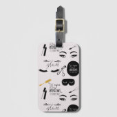Black Gold Eyelashes Glam Birthday ラゲッジタグ (正面縦)
