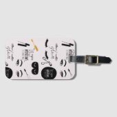 Black Gold Eyelashes Glam Birthday ラゲッジタグ (正面横)