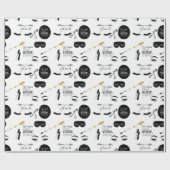 Black Gold Eyelashes Glam Birthday ラッピングペーパー (フラット)