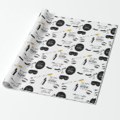 Black Gold Eyelashes Glam Birthday ラッピングペーパー (アンロールド)