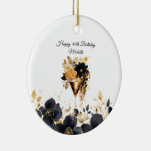 Black Gold Floral Cocktail Drinks 40th Birthday セラミックオーナメント (右)