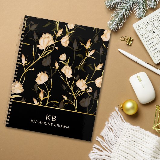 Black Gold Floral Elegance Trendy 2026  planner プランナー手帳