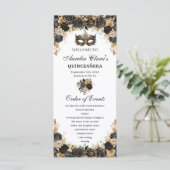 Black Gold Floral Masquerade Mask Quinceañera  プログラム (スタンド正面)