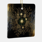 Black & Gold Floral Ornament with Luxe Metallic De セラミックオーナメント (右)