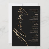 Black Gold Foil Birthday Weekend Itinerary 招待状 (正面)