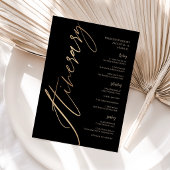 Black Gold Foil Birthday Weekend Itinerary 招待状