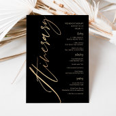 Black Gold Foil Birthday Weekend Itinerary 招待状