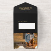 Black Gold Foil Photo Graduation オールインワン招待状 (外側)