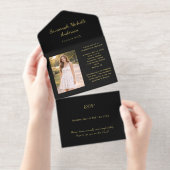 Black Gold Foil Photo Graduation オールインワン招待状 (切り取り部)