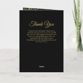 Black & Gold Foil Wedding Invite Program Combo 箔グリーティングカード (裏面)