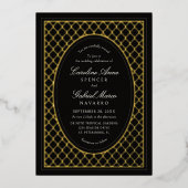 Black Gold Formal Garden Wedding 箔招待状 (正面)