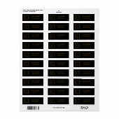 Black & Gold Framed Monogram Return Address Labels ラベル (フルシート)