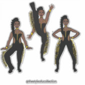 Black Gold Fringe Dancer #1 シール (正面)