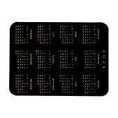 Black Gold Full Year 2026 Calendar Fridge Kitchen マグネット (横)