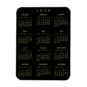Black Gold Full Year 2026 Calendar Fridge Kitchen マグネット (縦)