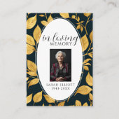 Black & Gold Funeral Memorial Prayer Photo Card 名刺 (正面)