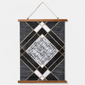 Black Gold Geometric Diamond Luxury Abstract Moder 吊り下げ型タペストリー (正面)
