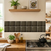 Black Gold Geometric Fan Art Deco Tile タイル