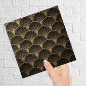 Black Gold Geometric Fan Art Deco Tile タイル