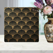 Black Gold Geometric Fan Art Deco Tile タイル