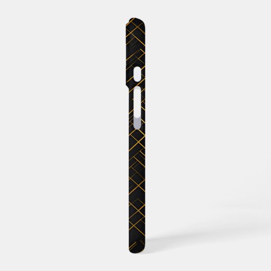 Black Gold Geometric iPhone 16ケース (左側面)
