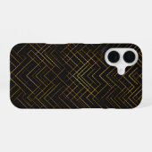 Black Gold Geometric iPhone 16ケース (裏面横)