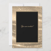 Black & Gold Glam Sequins Holiday Dinner Party 招待状 (裏面)