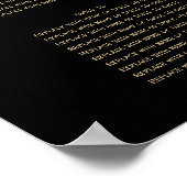 Black Gold Glitter 12-Table Wedding Seating ポスター (角)