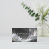 Black Gold Glitter Cosmic Floral Geometric 名刺 (スタンド正面)