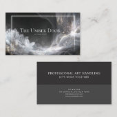 Black Gold Glitter Cosmic Floral Geometric 名刺 (正面/裏面)