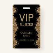 Black Gold Glitter Event VIP All Access Pass ID  バッジ (裏面)