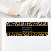 Black Gold Glitter Leopard Print Animal Print ラベル (インサイチュ)