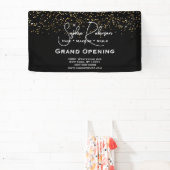Black & Gold Glitter Salon Grand Opening Banner 横断幕 (インサイチュ)