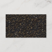 Black Gold Glitter Star Disco Ball Wedding Details エンクロージャーカード (裏面)