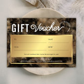 Black Gold Glitter Watercolor Spa Gift Certificate